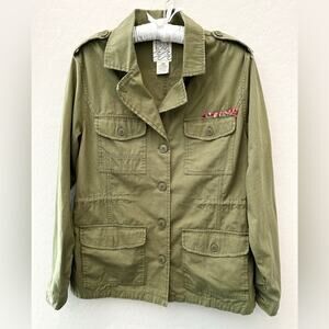 BILLABONG | “Off the Record” Utility Jacket Olive Green Cotton | Size Large
